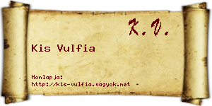 Kis Vulfia névjegykártya